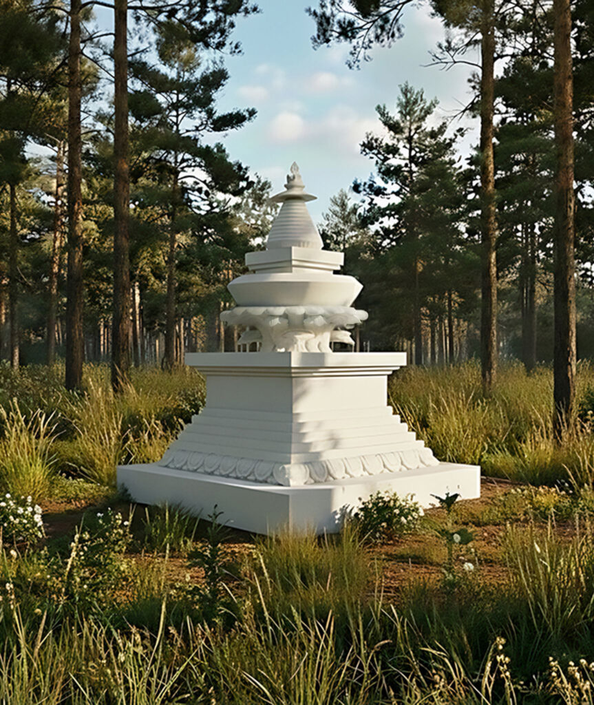 Budowa stupy dla nagów w ośrodku Cziamma Ling